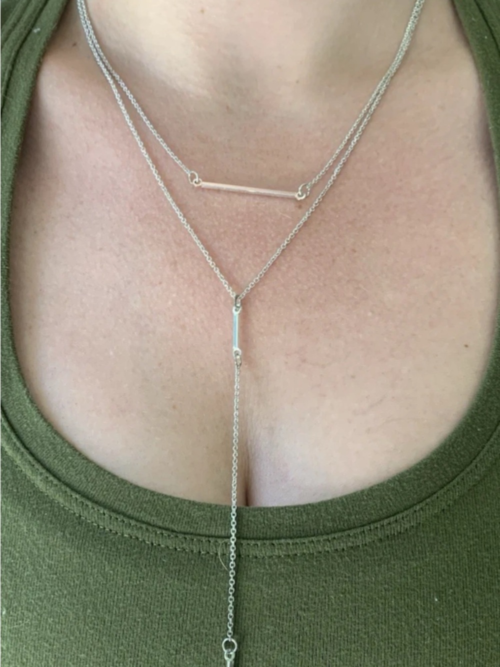 New FRANCESCAS Sterling Silver Signature Necklace NWT Multi strand Lariat Dangle